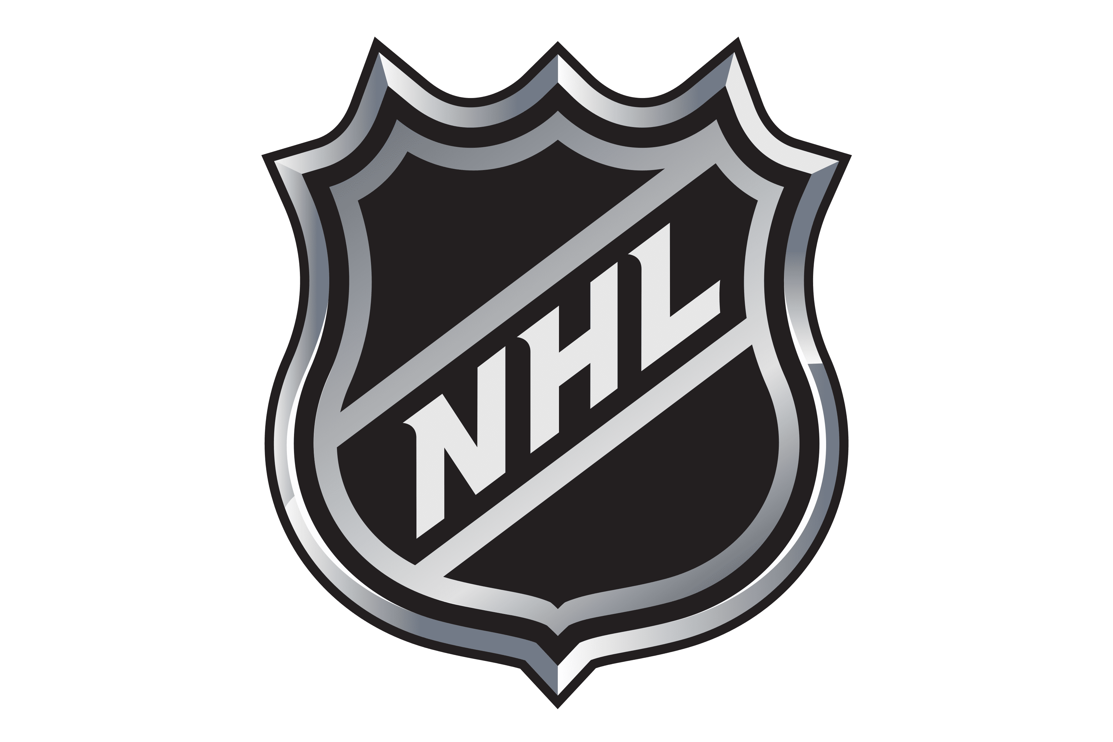 NHL logo on a black background