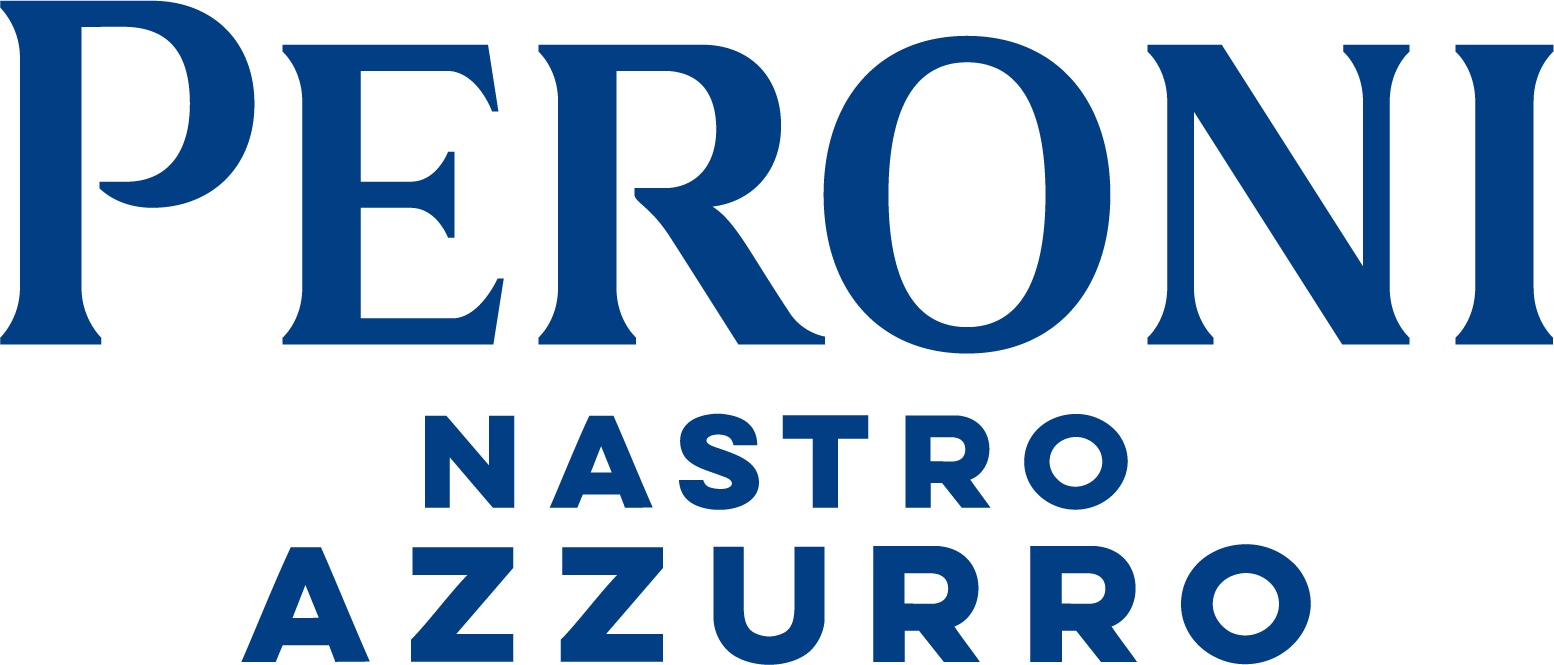 Peroni Nastro Azzurro logo in blue on a transparent background