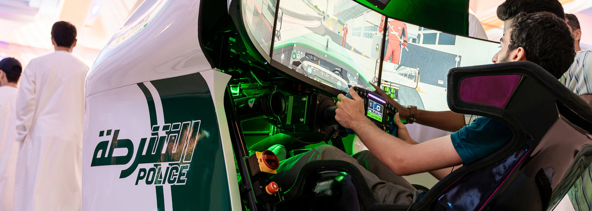 Dubai Police branded racing simulator rental