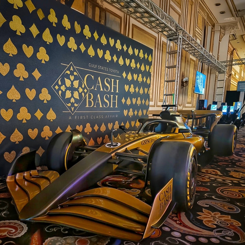 Completed show car installation at an event